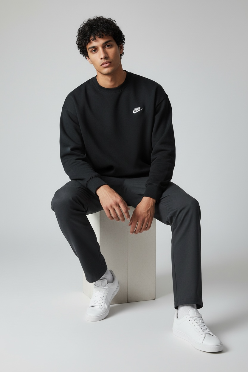 Nike Sweatshirt Herren – Rundhals aus Baumwollmischung mit Logo