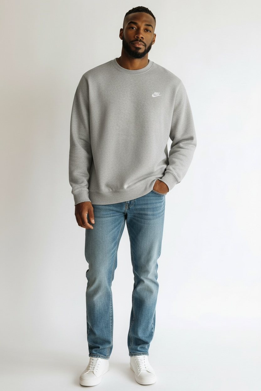 Nike Sweatshirt Herren – Rundhals aus Baumwollmischung mit Logo